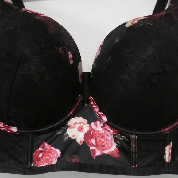 TORRID CURVE | 40 DDD | Black Lace | Floral Supportive Bra - Picture 4 of 10